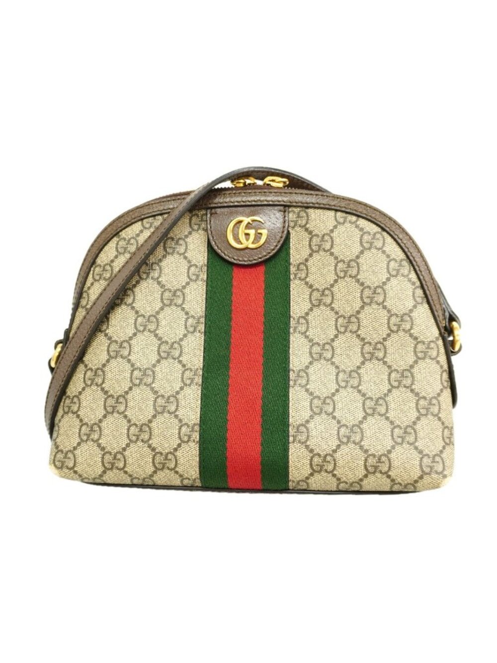 Gucci Shoulder Bag Ophidia Brown Gold